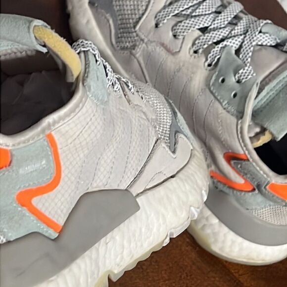 🔥 ADIDAS bd7956 Nite Night Jogger - Mens Sz 7 Grey Orange - EXCELLENT Condition - Picture 10 of 11